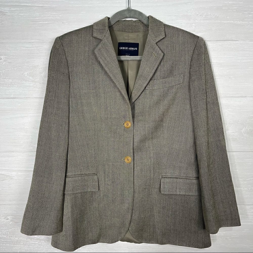 Giorgio Armani Gray Wool Blend Blazer